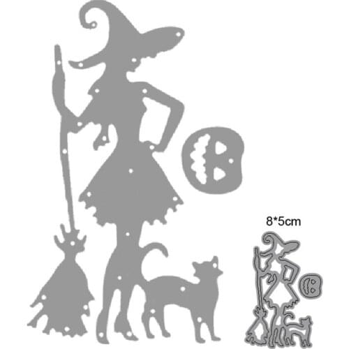 Cutting dies Halloween Witch metal cutting dies cut die mold Scrapbook dies paper craft knife mould blade punch stencils dies