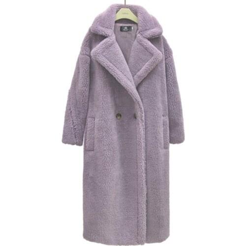 Winter New Teddy Coat Women Lambswool Long Cashmere Faux Fur Jacket Female Loose Casual Thick Warm Overcoat Oversize Jackets