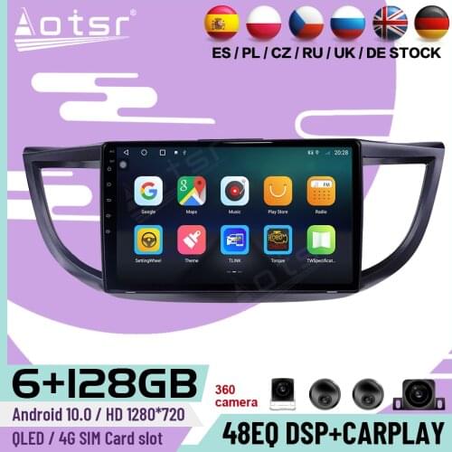 128G Carplay Multimedia Stereo Android Player For Honda CRV 2011 2012 2013 2014 2015 GPS Navigation Car Radio Receiver Head Unit