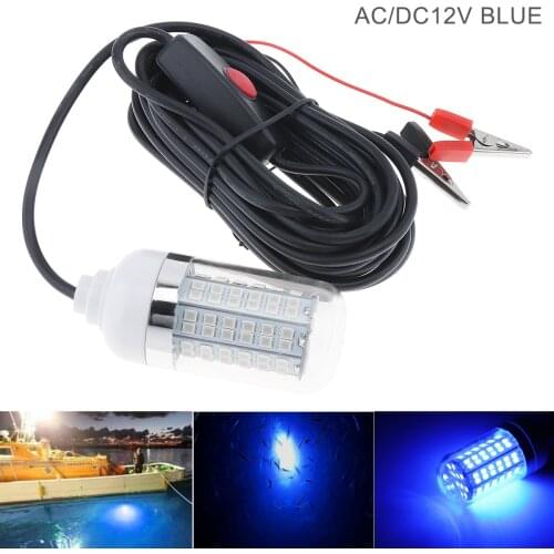 15W 12V Fishing Blue Light LED Underwater Fishing Light/Lures Fish Finder Lamp Attracts Prawns/Squid/Krill Underwater Lighting