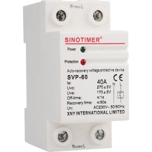 220V Single-phase Automatic Recovery Reconnect Over Under Voltage Relay Protective Device Breaker Voltage Protector