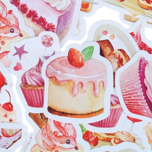 46pcs Cute Strawberry Dessert DIY Diary Craft Stickers Scrapbooking Decor