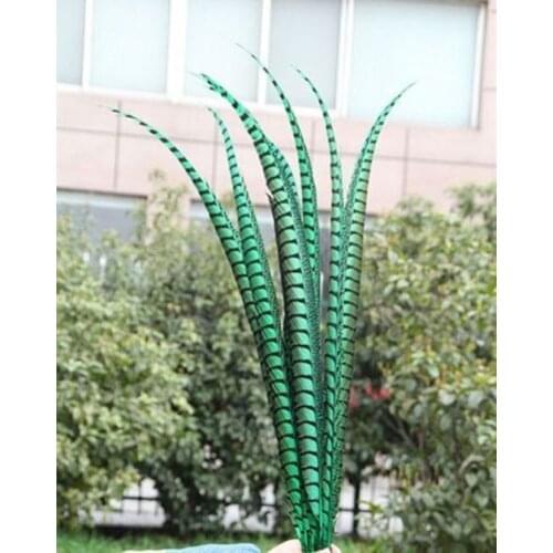 Free shipping 50 pc pretty green pheasant feather, 35-40inches / 88-100cm DIY jewelry decoration, art clothing accessories