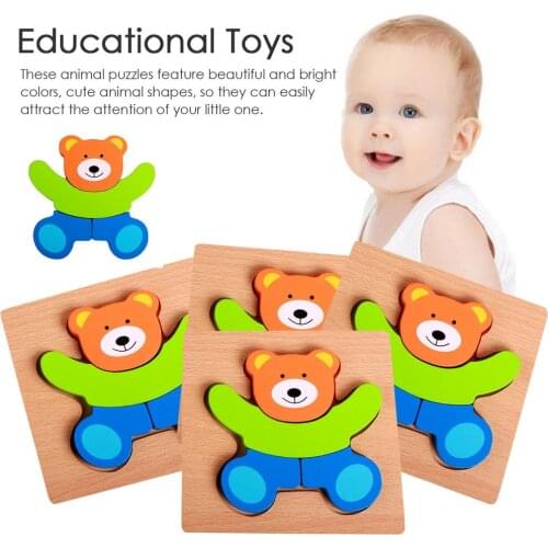 Montessori Materials Children Jigsaw Board Educational Wooden Toys For Toddlers Puzzle Tangram Cartoon Animal Baby Toys 0-12M