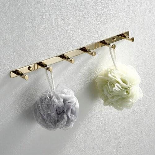 Home Bath Towel Hooks Super Heavy Duty Antique Robe Hook Decorative Wall Hook Rows of Hook Coat Hook Brass Wall Mount Chrome