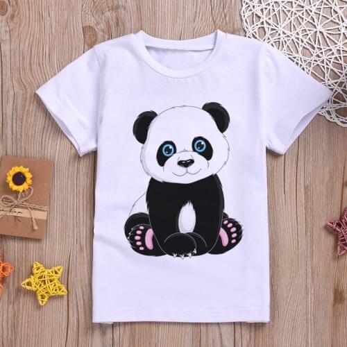 Tshirt Harajuku Fashion New T-shirt Girl Panda Polar Bear Cute Girls T Shirt Unisex Boys Shirts Casual Short Sleeve Kids Summer