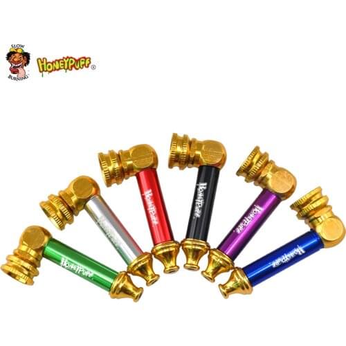 HONEYPUFF Aluminum Alloy Smoking Pipe 59MM Portable Tobacco Herb Pipes Detachable Smoke Pipa
