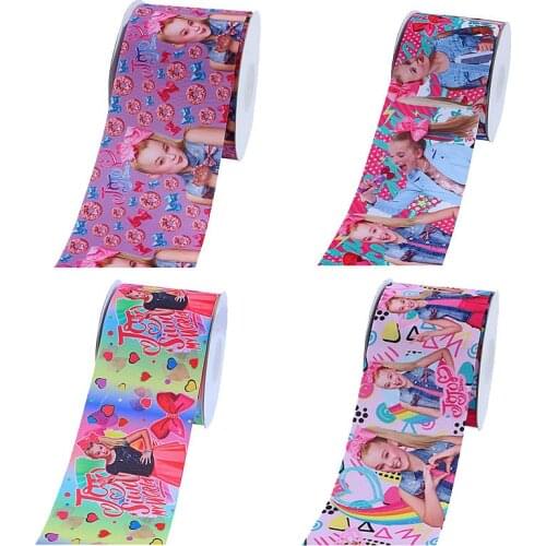 50 yards/lot) New arrival singer girl and donut printed grosgrain ribbon for large cheer bows