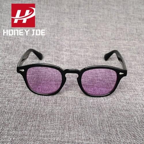 Fashion Vintage Johnny Depp Style Round Sunglasses Clear Tinted Lens Brand Design Party Show Sun Glasses Oculos De Sol