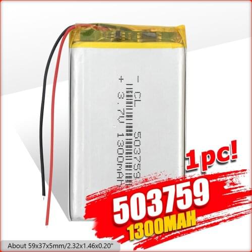 YCDC 3.7V 503759 1300mAh Li-po Lithium Battery For MP4 MP5 GPS DVD Camera Remote Controller Tablet PC PSP POS