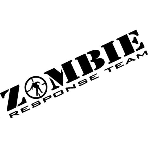 16CM*3CM Zombie Response Team Decal Zombie Apocalypse Vehicle Car Sticker Vinyl Car Decals Car Stylings Black/Sliver C8-0333