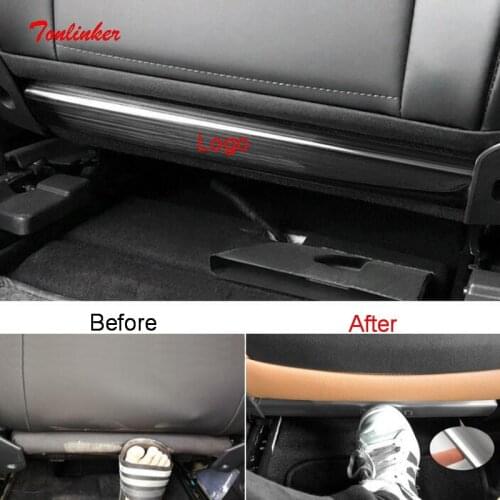 Tonlinker Interior Seat Anti-dirty Pad Cover Stickers for DS5/DS7/Citroen C3/C5 Aircross 2017-19 Car Styling 2PCS Metal stickers