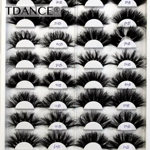 TDANCE 25mm Mink Lashes 3D Real Mink Eyelashes 100% Cruelty Free Lash Handmade Reusable Fluffy Natural Eyelashes False Lashes