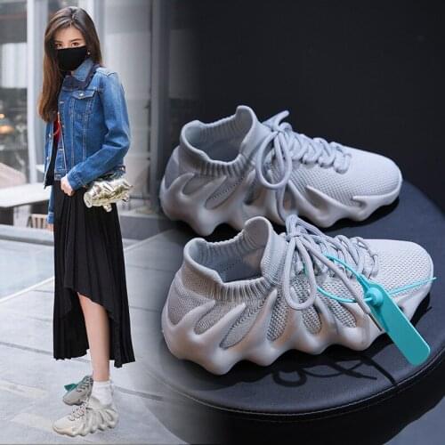 Couple Models Flying Woven Coconut Shoes Women 2021 Summer New Breathable Casual Running Shoes Volcano Socks Shoes Men