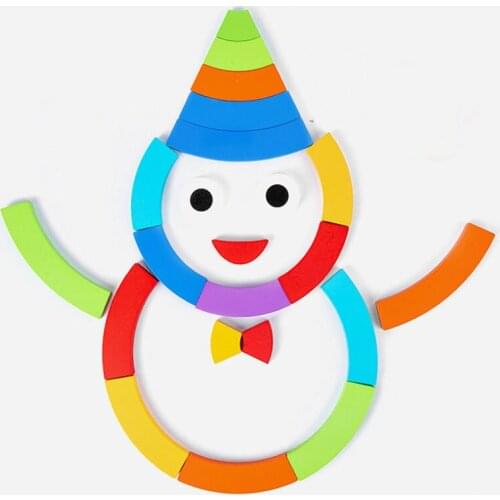 Rainbow wooden stacking toys Creative Building Blocks montessori toys for 3 year olds Educational Children Kids