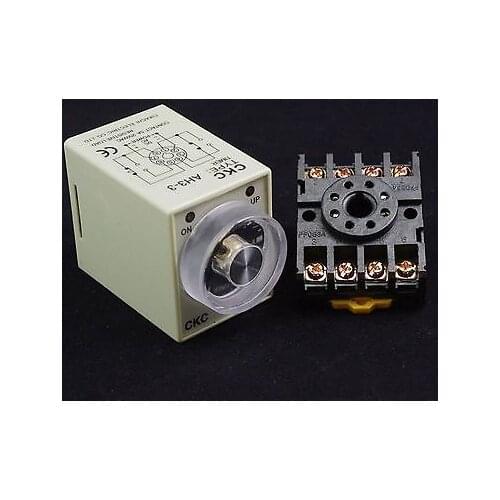 24VAC Power On Delay AH3-3 Timer 0-6 minute Relay With Socket Base PF083A 8PINS