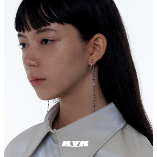 KVK Earrings 2021 new fashion long Tassel Earrings womens advanced sense Earrings accessories anti allergy Earrings