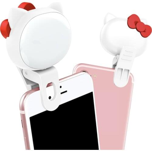 Universal 360° Rotatable Mobile Phone Fill Light 32 Lamp Beads 3 Gears Dimming LED Selfie Ring Light Photography Clip Light