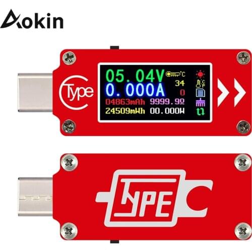 TC64 color LCD USB Voltmeter ammeter voltage Meters multimeter battery PD charge power bank USB Tester