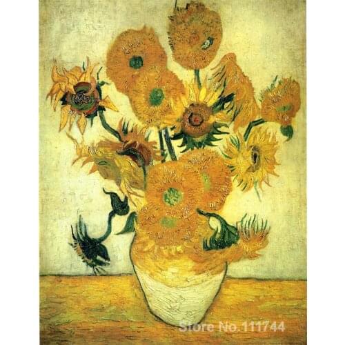 Modern art Still Life Vase with Fourteen Sunflowers by Vincent Van Gogh paintings for living room Hand painted High quality