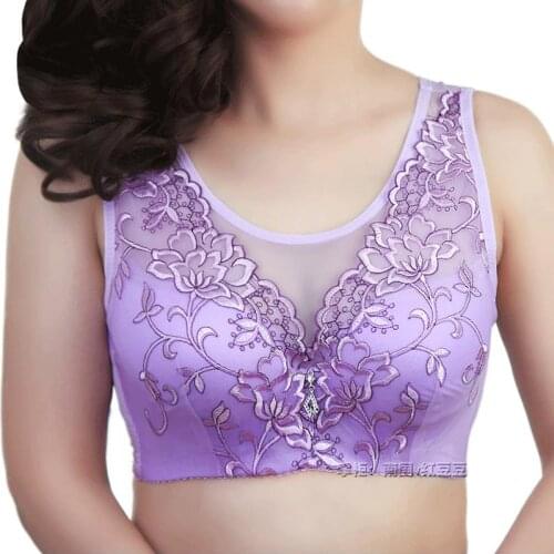Purple pink Beige New sexy Mesh lace bra V sexy girl push up lace bra women underwear women Embroidered Vest bras Everyday G45