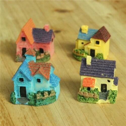 1piece Cute Mini Resin toy house Fairy for Garden Micro Landscape Resin toy