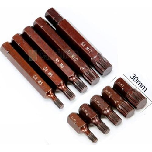 10mm 8/3 shank 12 angles Screwdriver Bit Set Socket Wrench Adapter Set Car Hand Tools Repair Kit S2 Alloy Steel Bits M5-M12