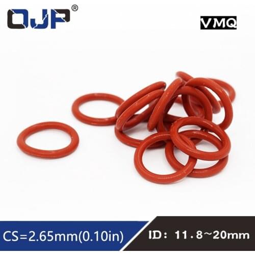 10PCS/lot Silicon Rings Silicone O ring Seal 2.65mm Thickness ID11.8/12.5/13.2/14/15/16/17/18/19/20mm Rubber O-Ring Seal Gasket