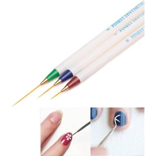 3PCS Nail Art Design Set Dotting Painting Drawing Brush Pen Tools Nail Art Set Manicure Pedicure UV Gel Polish Tools Manicure