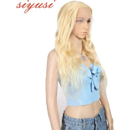 613 Lace Frontal Wig Blonde Peruvian Body Wave Hair Long Wigs 13x4*1 Lace Middle Part Closure Human Hair Wigs For Women