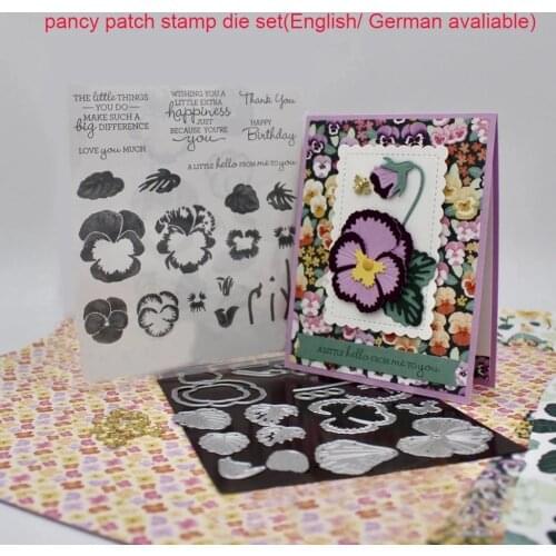 PANSY PATCH Metal Cutting Dies and Stamps Stencils For Scrapbooking Stencil Album Paper DIY Gift Card Decoration Embossing