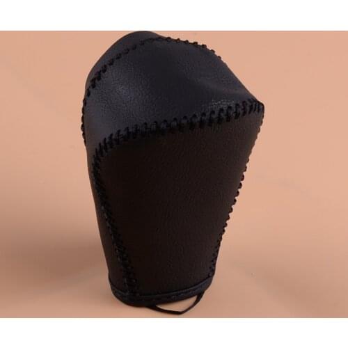 Beler Black PU Leather Car Gear Shift Lever Knob Cover Shell Fit for Honda CRV 2015 2016