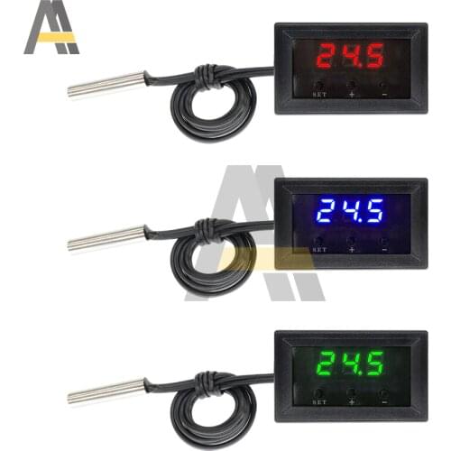 W1209 Digital Thermostat Temperature Control Board DC 12V Thermometer Controller Module Red Blue Green LED Waterproof NTC Sensor