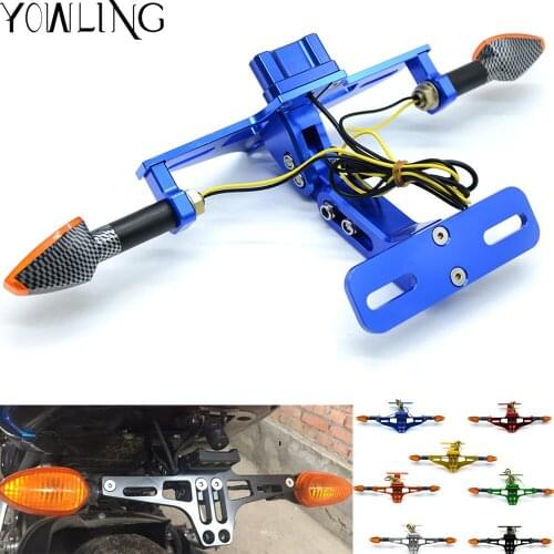 CNC Aluminum Motorcycle Rear License Plate Mount Holder with LED Light For SUZUKI GSF Bandit 650 650S 1000 1200 1250 SV650