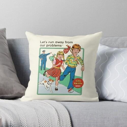 Lets Run Away Throw Pillow Cushion Cover Polyester throw pillows case on sofa home living room car seat decor 45x45cm