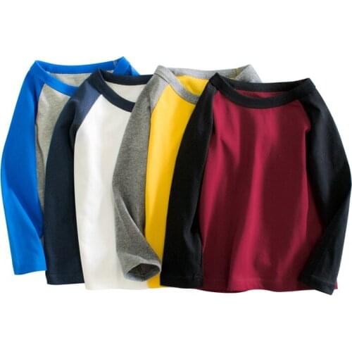 Kids Long Sleeve T-shirts Cotton Tops Boys Girls Fashion Tees Tops Children Sweatshirts Autumn Spring t shirt 4colors