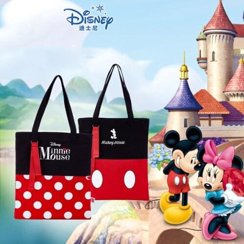Disney Commemorative Canvas Bag Female Cute Mickey Shoulder Shopping Bag Student Cartoon Donald Duck Mummy Bag Minnie Diaper bag