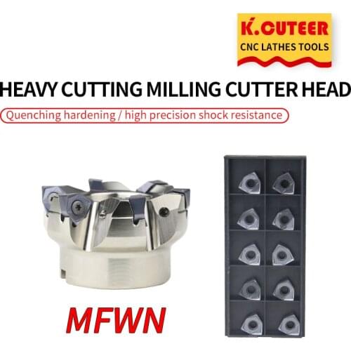 MFWN 90 degree MFWN90050R-MFWN90100R double-sided hexagonal plane heavy cutting milling cutter disk with WNMU08 milling blade