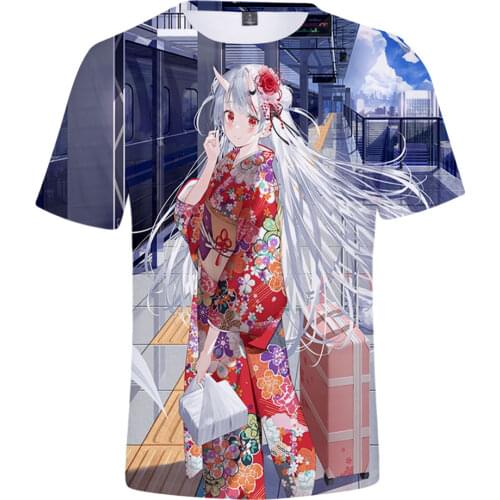 HOLOLIVE VTuber Nakiri Ayame 3D Print Spring and Summer Preppy Men/Women Street Clothes T-shirt Streetwear Kawaii style