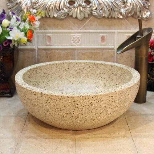 China Artistic Handmade Porcelain Ceramic Art Painting Bathroom White Vessel Sinks round countertop wash basin