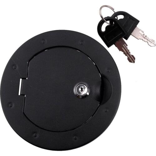 Powder Coated Locking Fuel Filler Door Cover Gas Tank Cap Fit for Jeep Wrangler JK 2/4 Door 2007 2008 2009-2015 2016 2017 2018