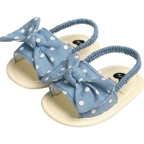 Newborn Infant Baby Girls Princess Shoes Sandals Bowknot Toddler Summer Sandals Cotton Non-slip Shoes 0-18M