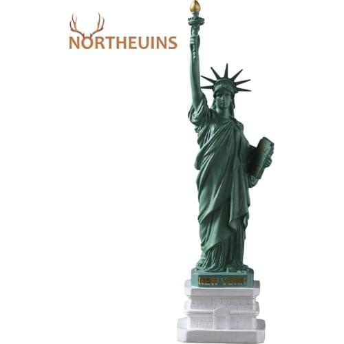 NORTHEUINS Resin Statue of Liberty Miniature Figuinres Modern Goddess Sculpture Home Decor Loft Room Desk Decoration Accessories