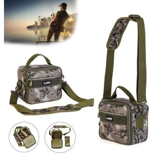 Multifunctional Fishing Tackle Bag Single Shoulder Crossbody Bags Fish Lures Gear Utility Storage Fishing Box Bag Tactical Bag