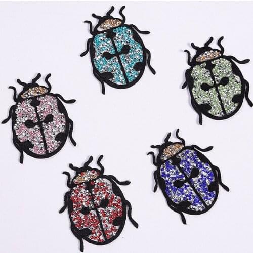 Insect Animal Crystal Rhinestone Patches Iron on Patches for Clothing Hotfix Rhinestone Sticker on Clothes for Kids DIY Applique