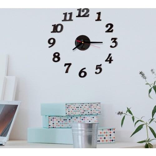New Wall Sticker Watch 3D DIY Roman Numbers Acrylic Mirror Clock Home Decor European Wall Clock Stickers House Clock On The Wall