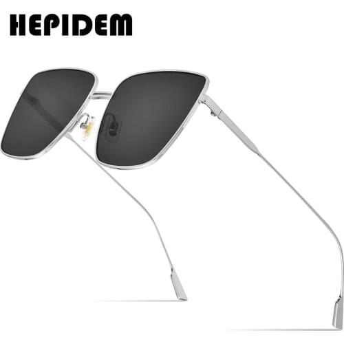 HEPIDEM Oversize Korean Sunglasses Women 2021 New Luxury Brand Alloy Square Sun Glasses for Men with Mirror Nylon Lens gm Bella