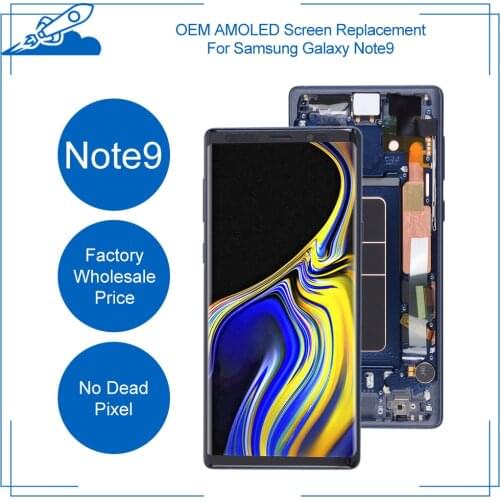 OEM AMOLED Display For Samsung Galaxy NOTE9 N960 N960F LCD Full Assembly Touch Screen Replacement With Frame