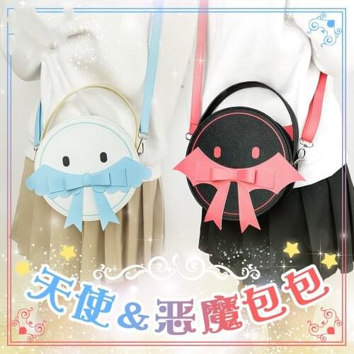 Original Angel Devil Handbag Shoulder Bags For Women Lolita Vintage Crossbody Bag Bow Tote Casual Mobile Phone Bag Wallet Purse