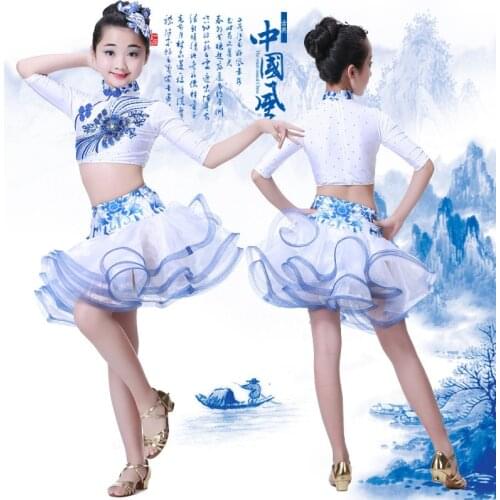 Latin Dance Dress For Girls Professional Tassel Sequined Ballroom Dance Competition Dresses Ballroom Latin Costumes for Kids